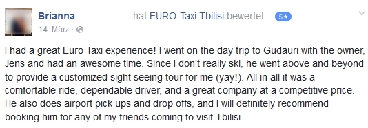 Euro Taxi Tbilisi Feedback